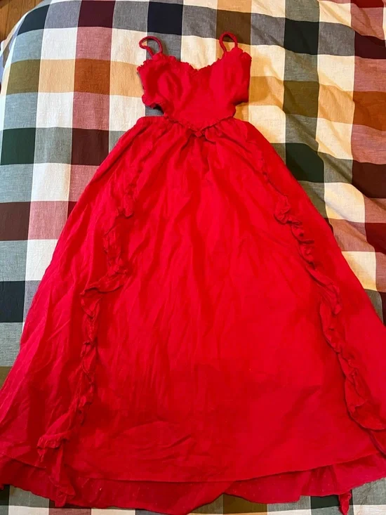 Farm Rio Heart Shaped Bodice Cut Out Maxi Dress - Picture 3 of 8